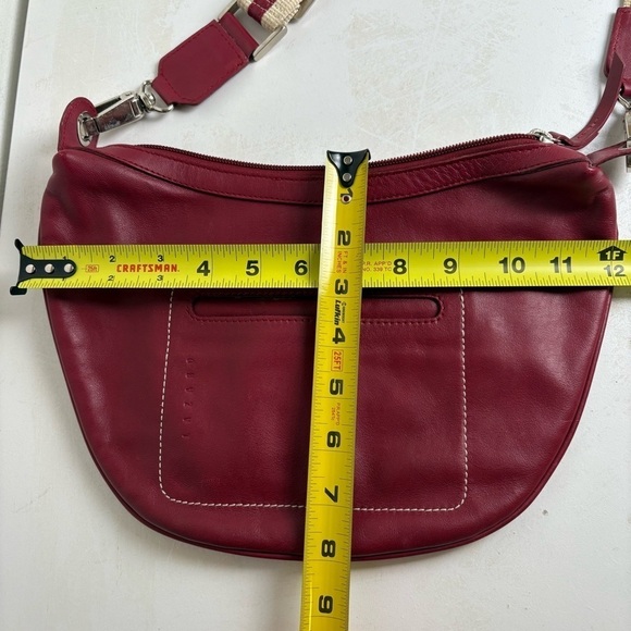 LAZARO Vintage Sporty Leather Shoulder Bag Stripe Strap Made in Argentina - Picture 5 of 16